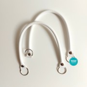 Handles for Handbag in Faux Leather White Color